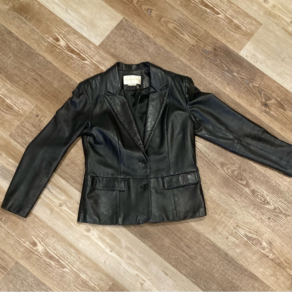 Timeless Black Leather Blazer